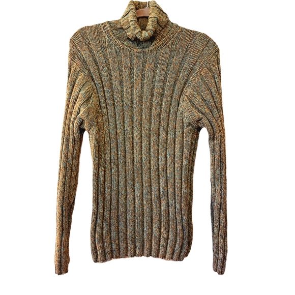 GAP Sweaters - GAP Ribbed Olive Tweed Turtleneck Sweater